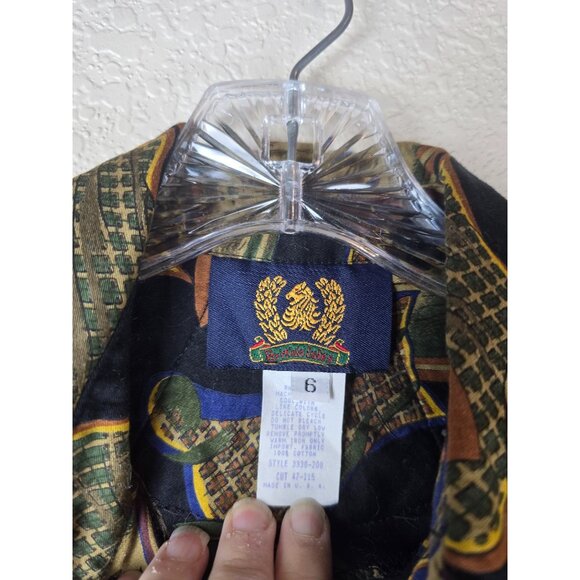 Vintage 90s Duck Print Button Down Blouse | Baroque Preppy | Size 6 - Picture 5 of 9